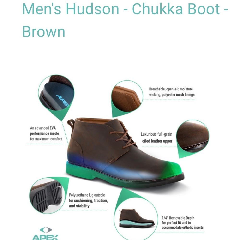 MEN’S HUDSON - FULL-GRAIN, OILED LEATHER CHUKKA BOOT - BROWN - NEW